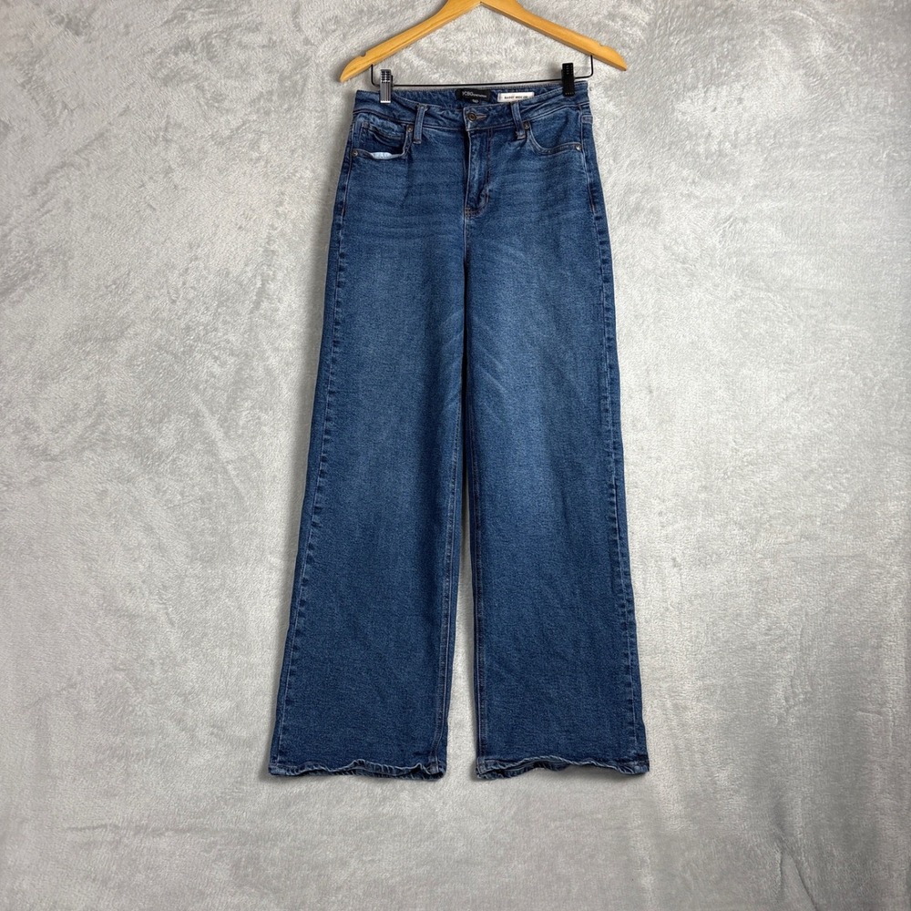 BCBGeneration Baggy Wide Leg Jeans Womens 3/26 Medium Wash Blue High Rise Denim